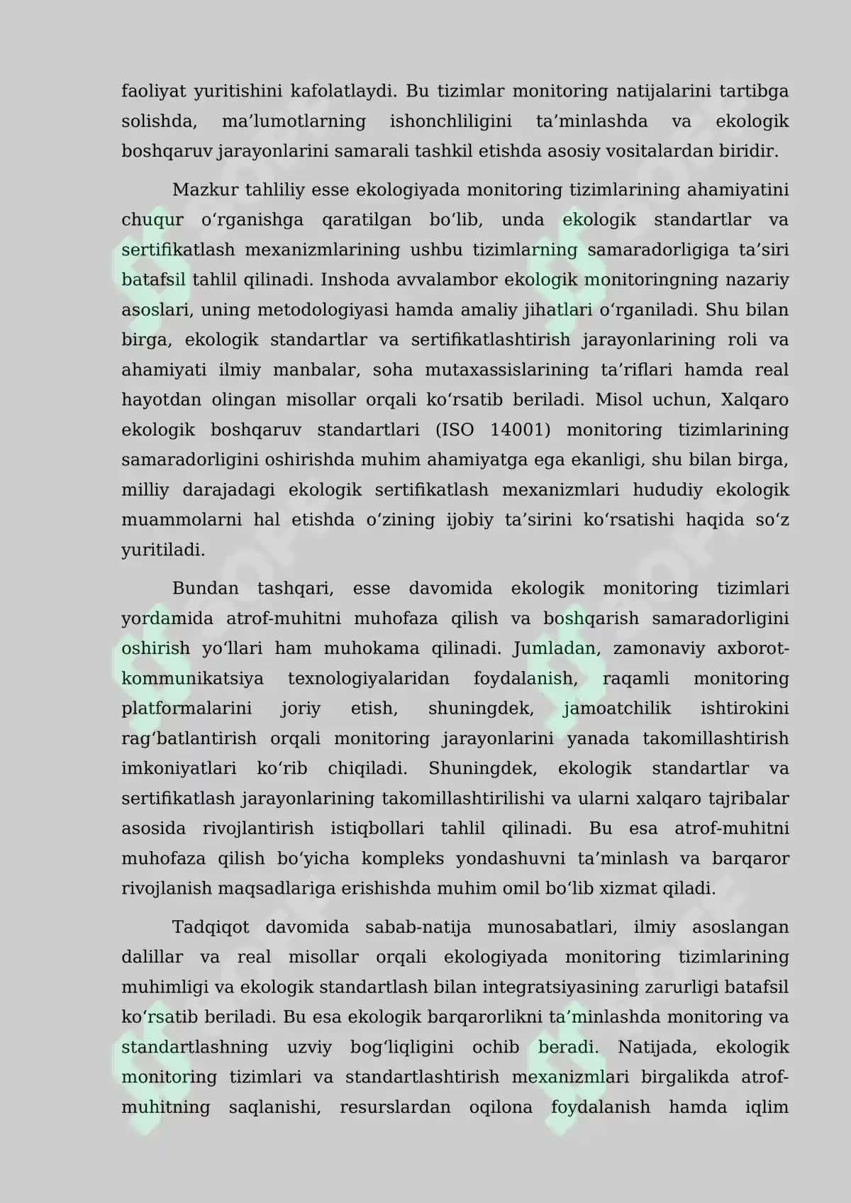 Ekologiyada monitoring tizimlari: ekologik standartlar va sertifikatlashning roli 2