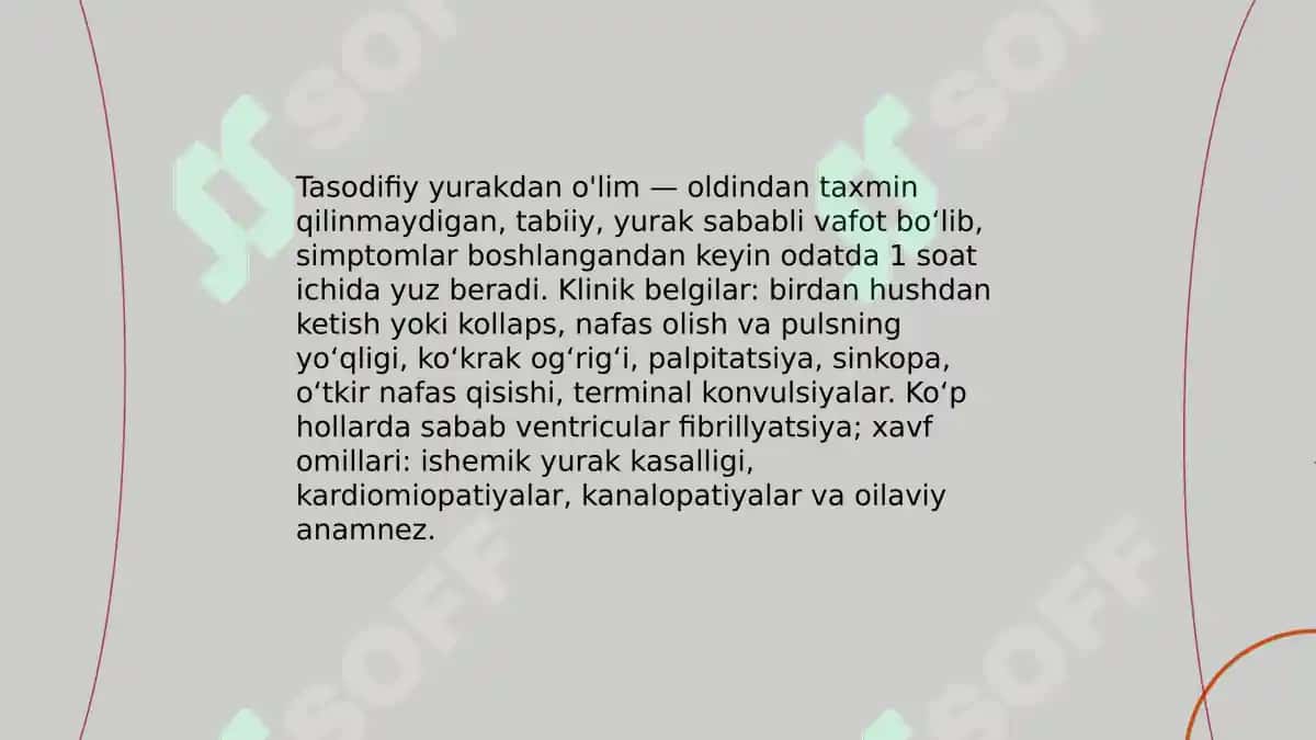 Tasodifiy yurakdan o'lim sindromi 3