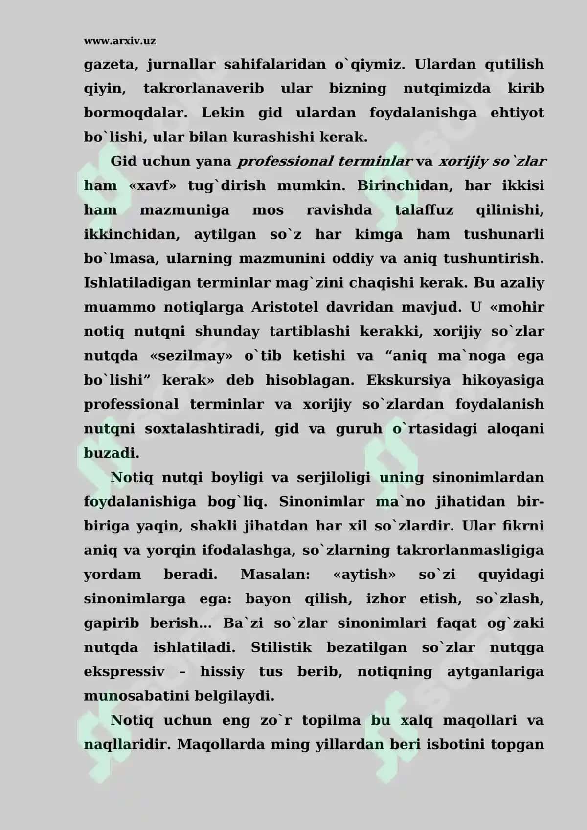 Gidning nutq madaniyati va unga qo’yilgan talablar 5