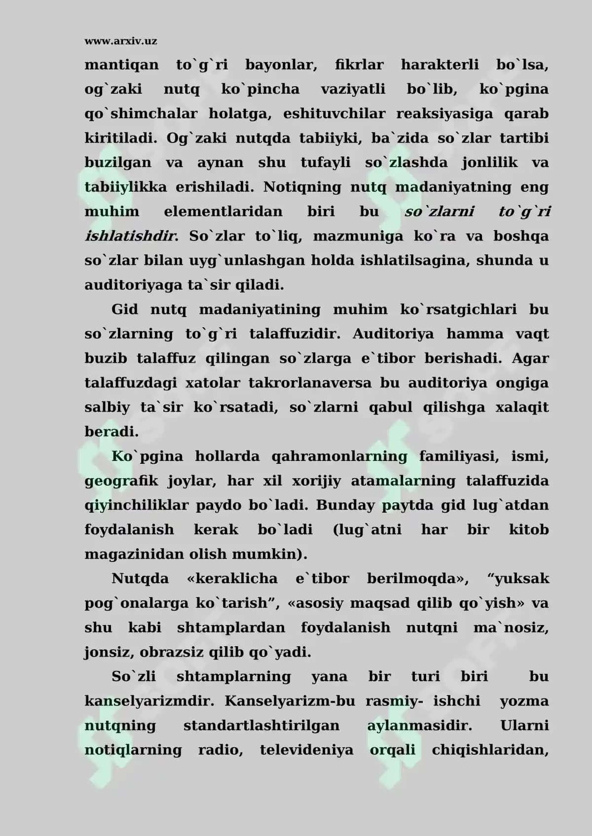 Gidning nutq madaniyati va unga qo’yilgan talablar 4