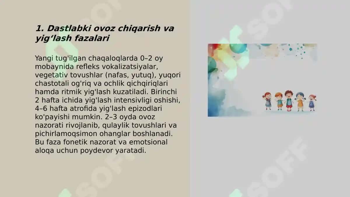 Godaklik davrida bolalar nutqida qanday o'zgarishlar sodir bo'ladi 3