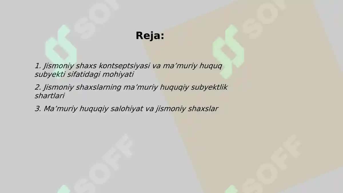 JISMONIY SHAXSLAR MA’MURIY HUQUQ SUBYEKTI SIFATIDA 2