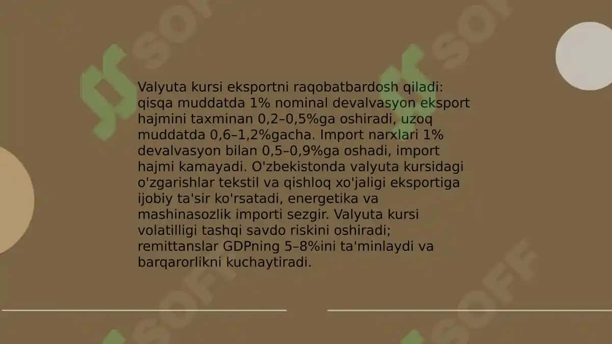 Valyuta kursining iqtisodiy barqarorlikka ta'siri: O'zbekiston tajribasi 8