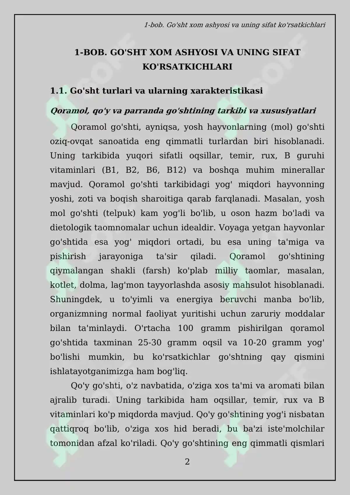 Go’sht va yarim tayyor mahsulotlar ulardan taom tayyorlash texnologiyasi 5