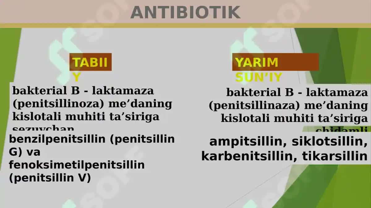4-dars: Kimyoterapevtik preparatlar va antibiotiklar 5
