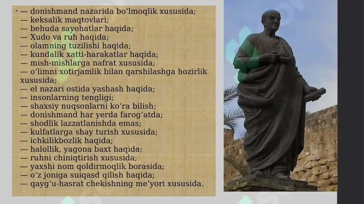 Senekaning “Lutsiliyga axloqiy xatlari” asari va uning ahamiyati 7