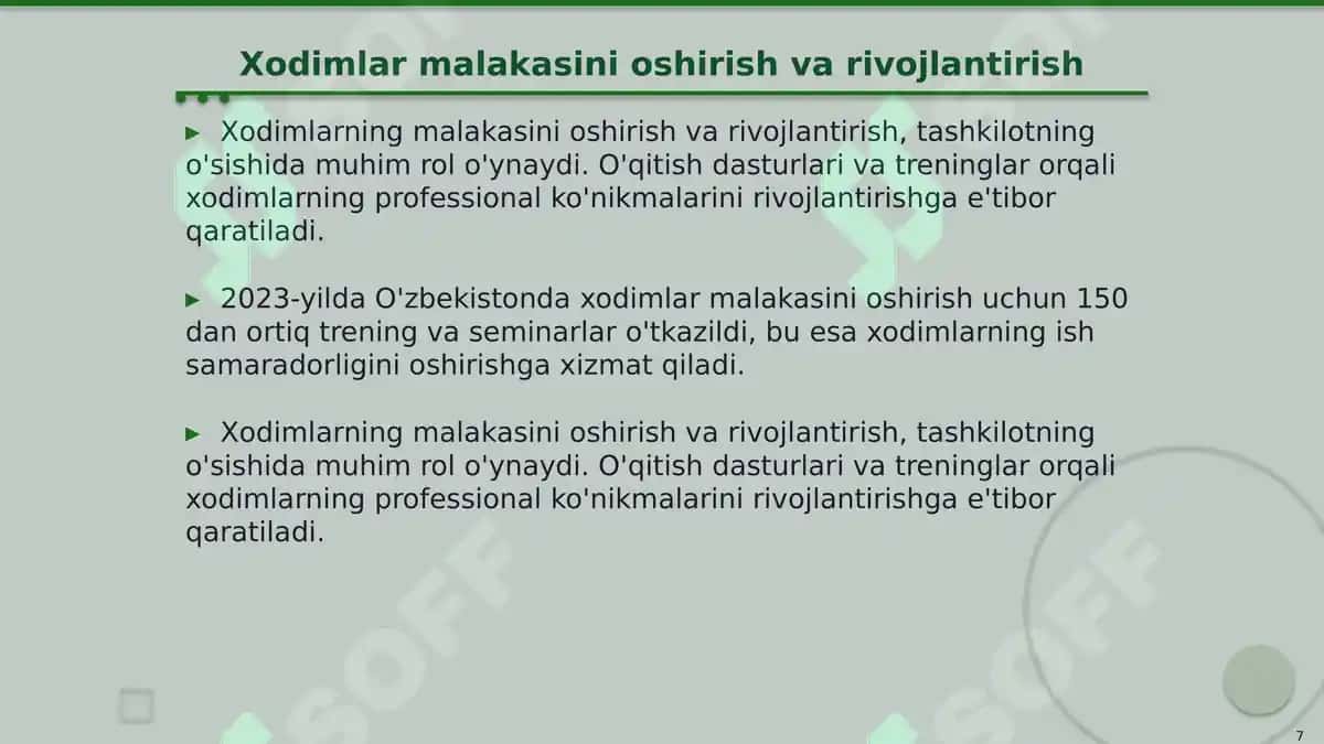 Zamonaviy sharoitlarda inson resurslarini boshqarishning tutgan o‘rni va strategiyasi 7