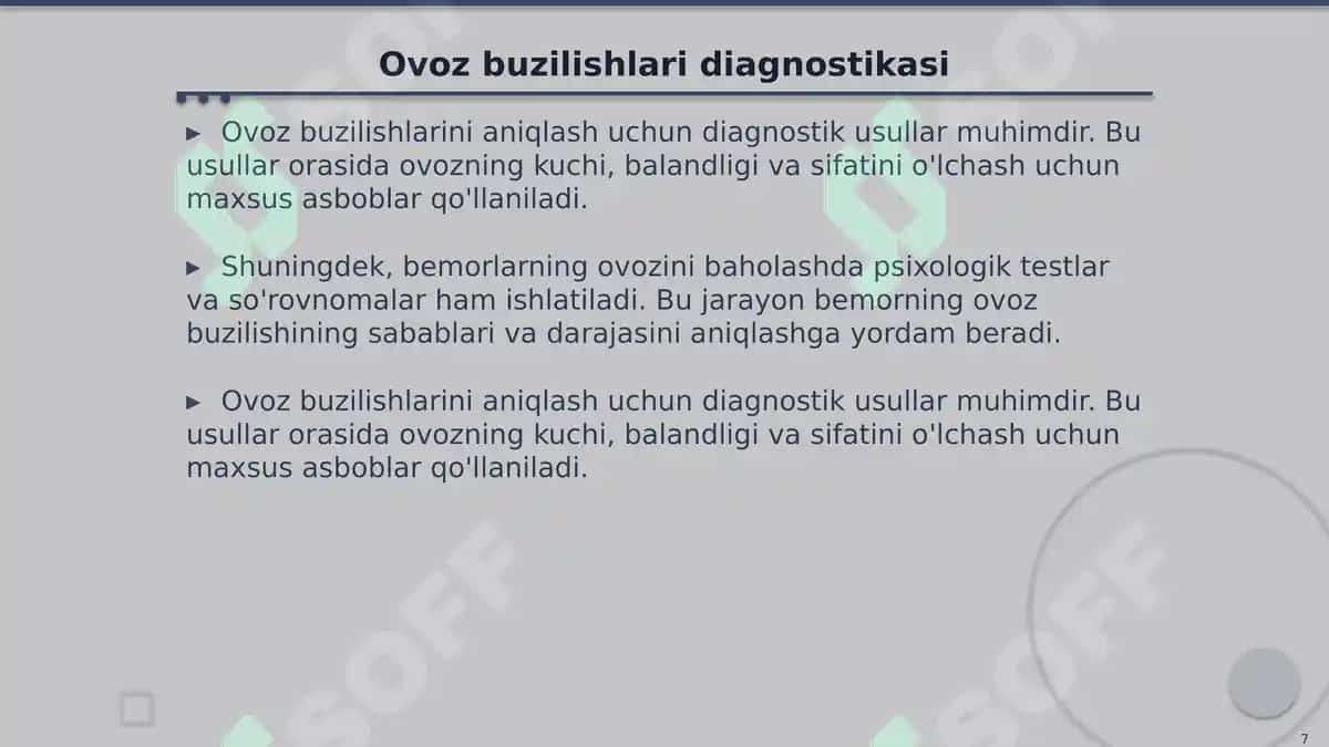 Ovoz buzilishlarini bartaraf etishda E.S.Almazova metodikasi 7