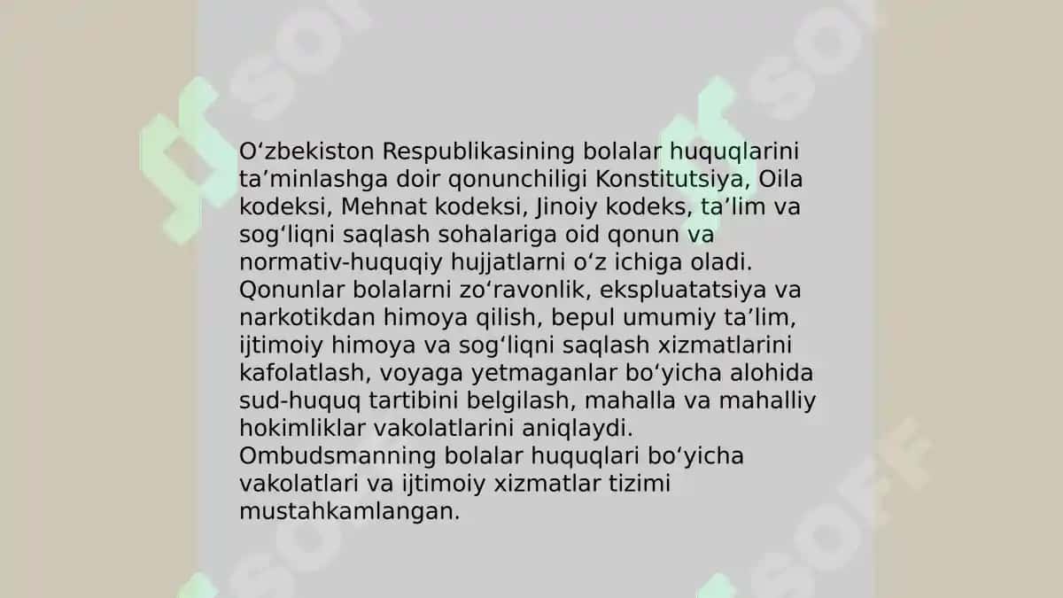 Bolalar huquqlarini va himoyasini taʼminlash 4