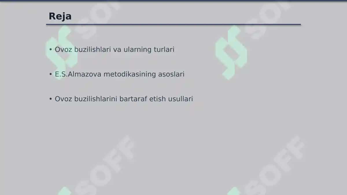 Ovoz buzilishlarini bartaraf etishda E.S.Almazova metodikasi 2