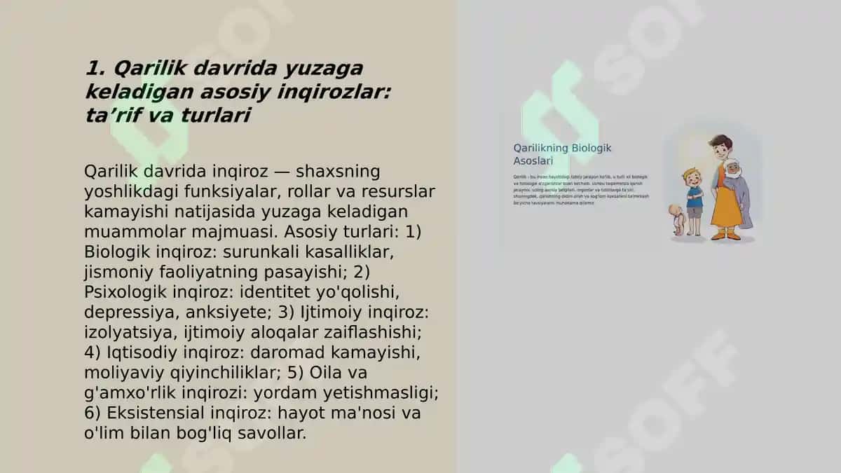 Qarilik davri yosh inqirozlari haqida ma'lumot 3