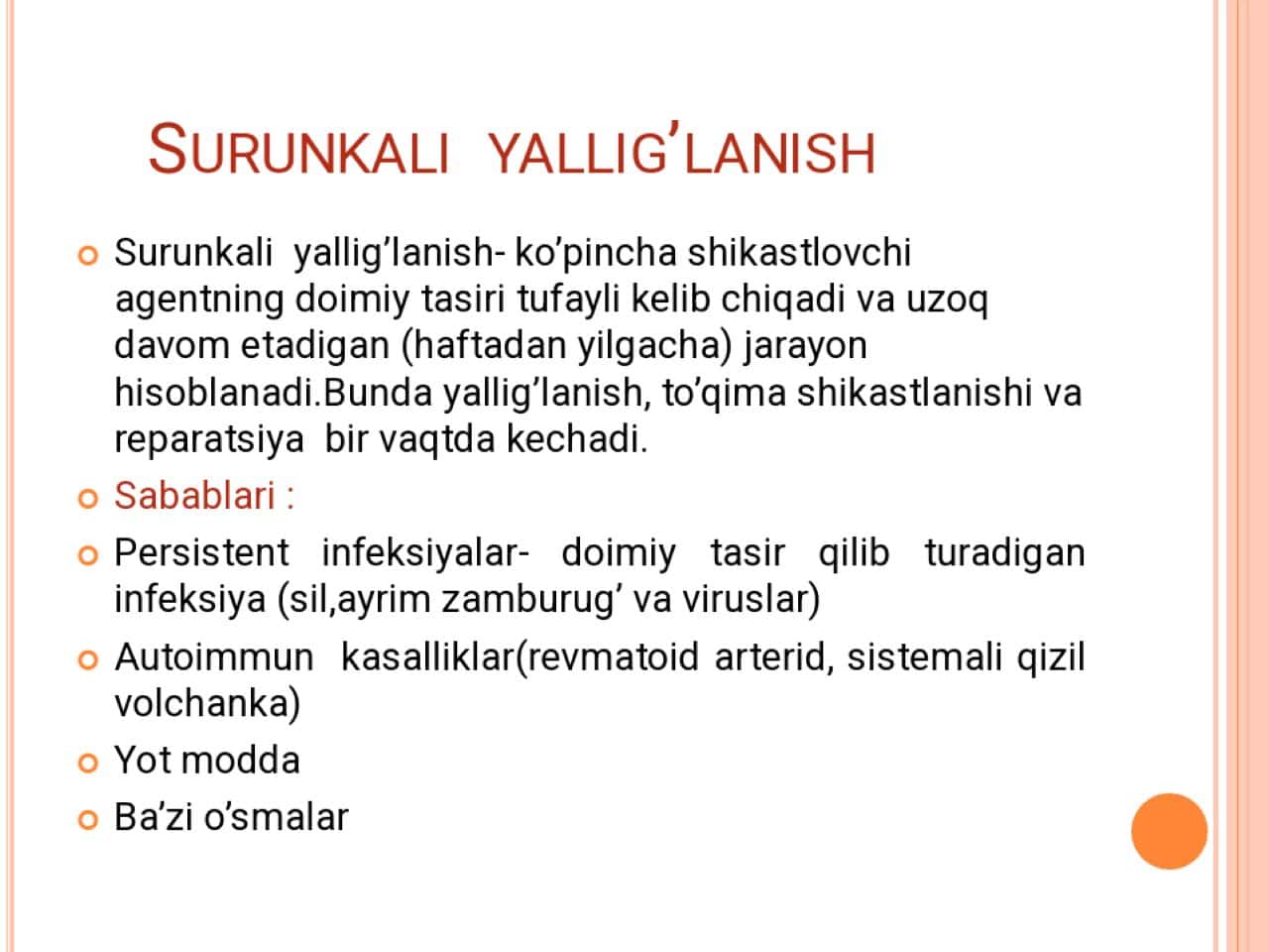 Surunkali yallig’lanish