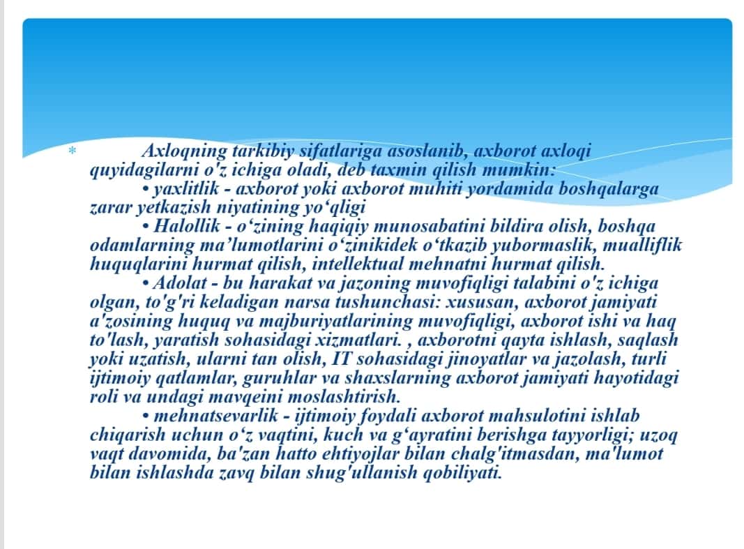MEDIA MAYDONDA AXBOROT TARQATISH MADANIYATI