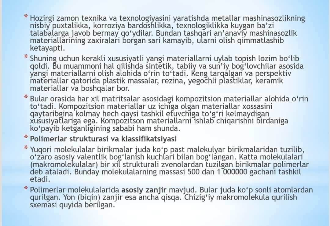 POLIMER KOMPOZITSION MATERIALLARNING MEXANIK VA TRIBOTEXNIK XOSSALARI