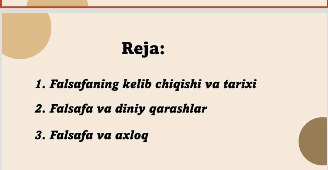 Falsafa va uning jamiyat hayotidagi o'rni
