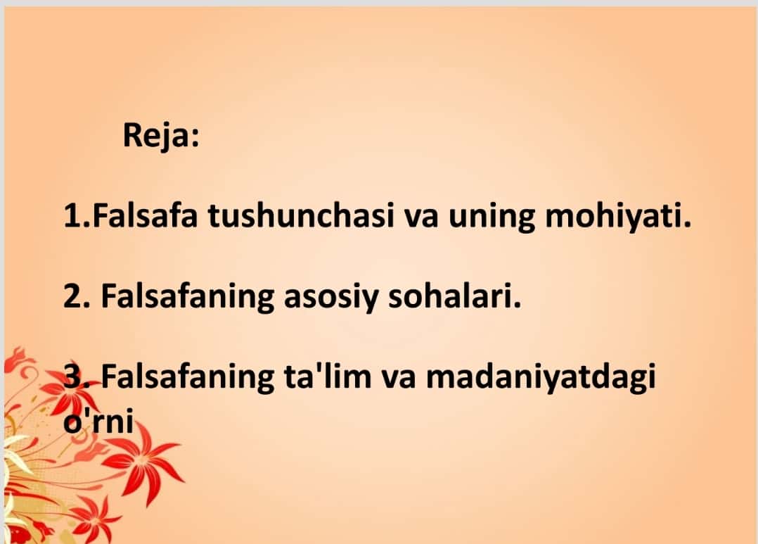 Falsafa va uning jamiyat hayotidagi o'rni