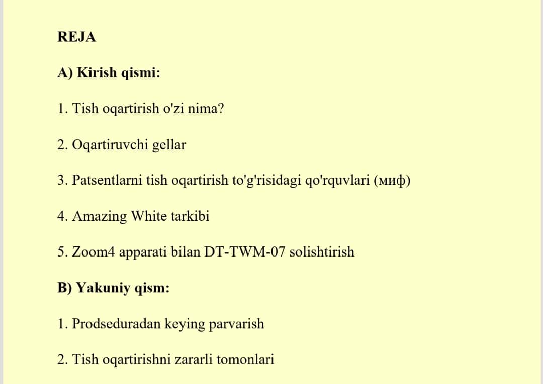 Tishlarni oqartirish