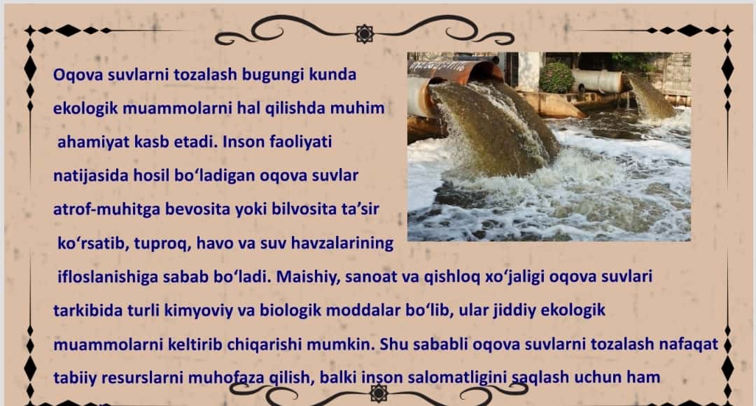 Oqova suvlarni tozalash
