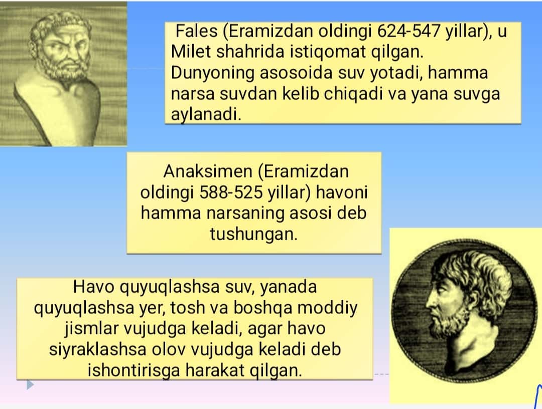 Falsafiy tafakkur taraqqiyoti bosqichlari: G‘arb falsafasi.