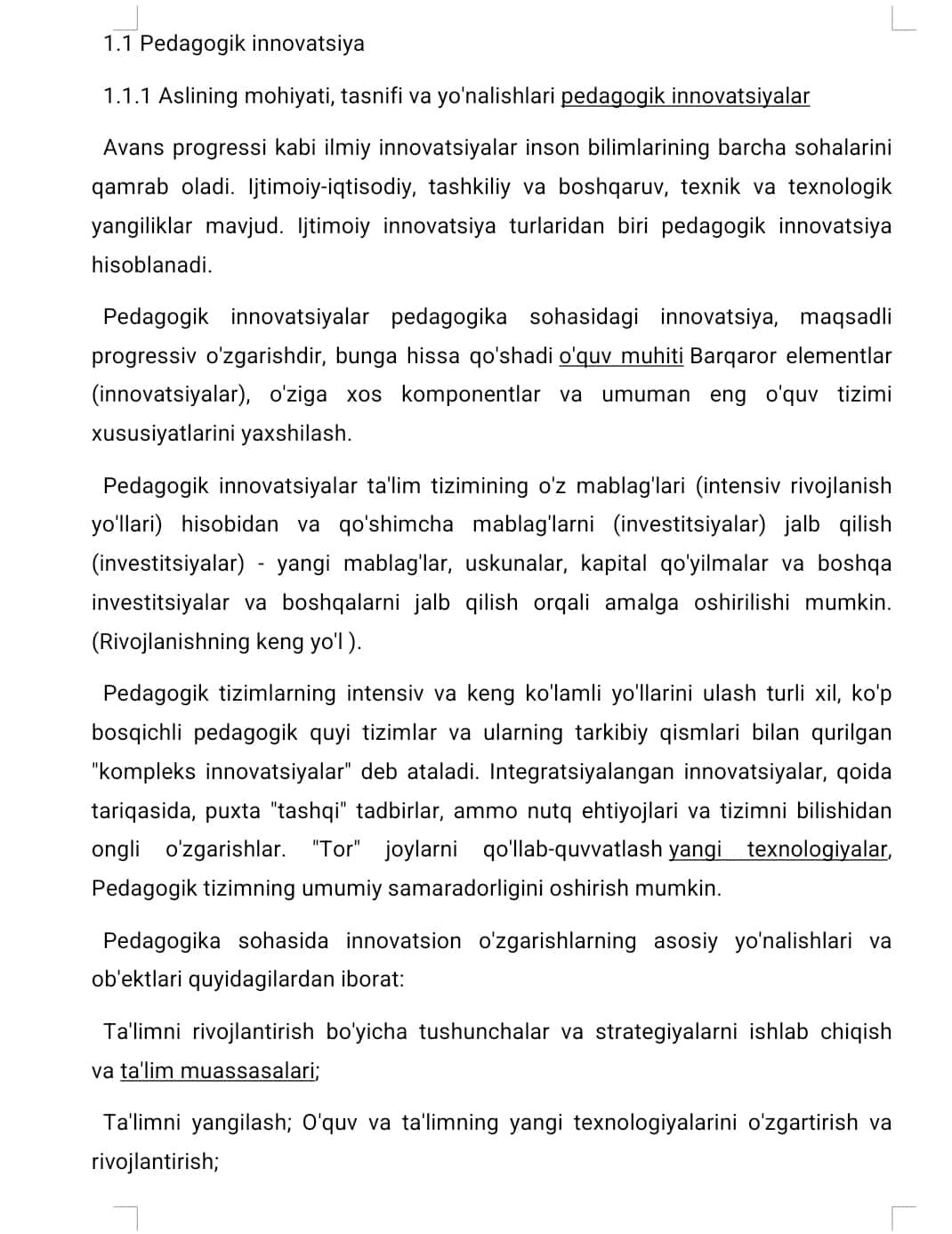 Boshlang’ich ta’limda o’qituvchilarni innovatsion faoliyatga yondashuvini shakllantirish