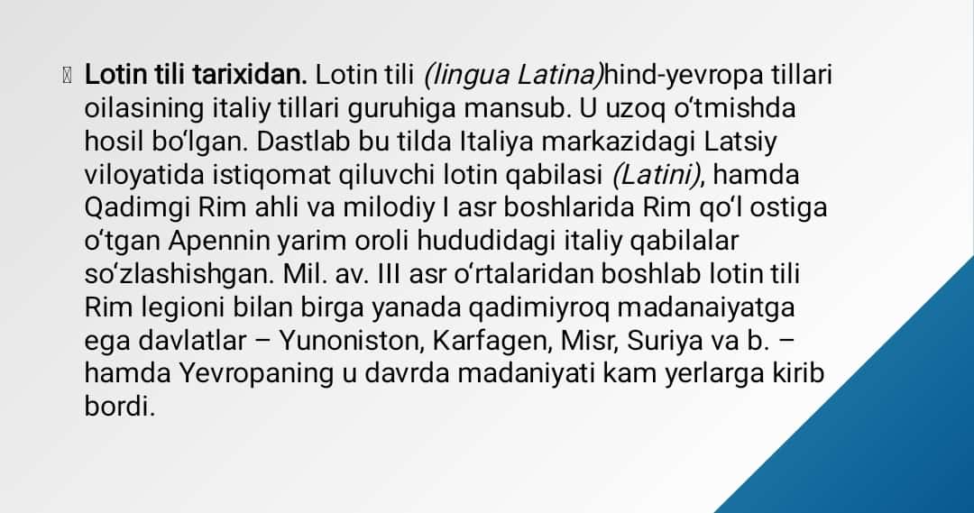 Tibbiy terminologiyaga kirish. Lotin tili alifbosi. Difton va digraflar. harf birikmalari