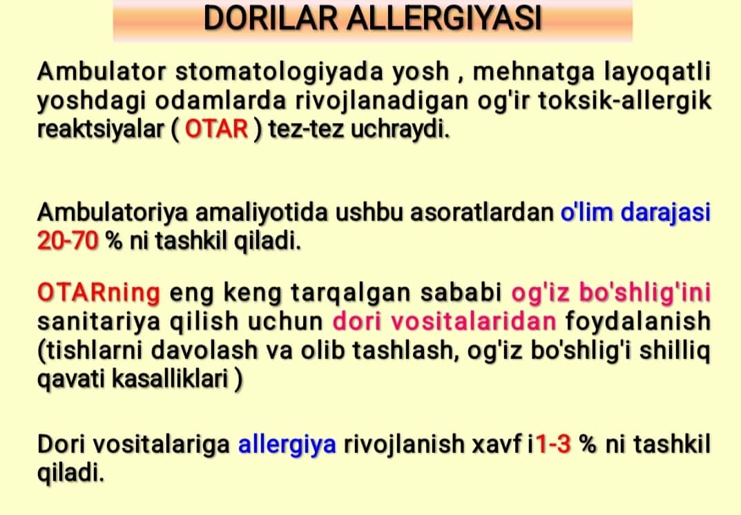 Dori allergiyasi
