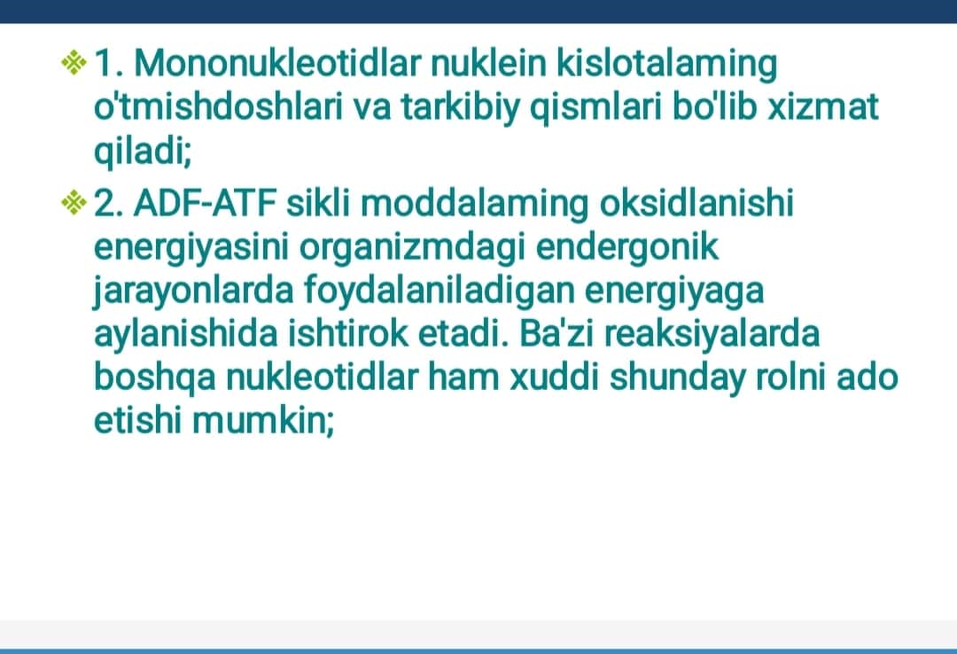 Nuklein kislotalar biokimyo