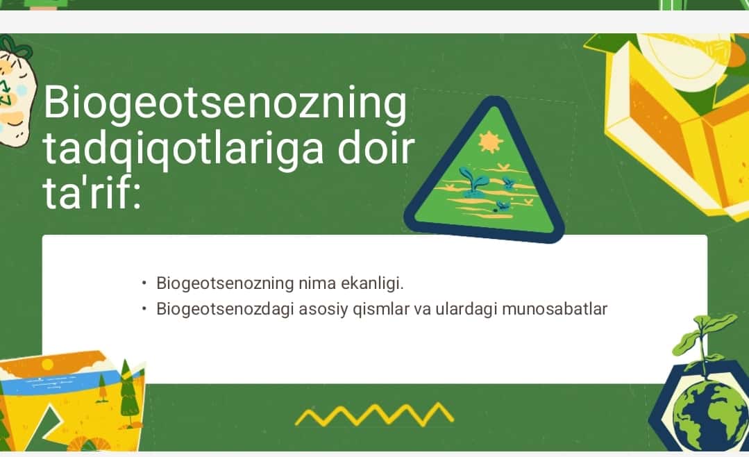 Biogeotsenozlar va ularning xususiyatlari