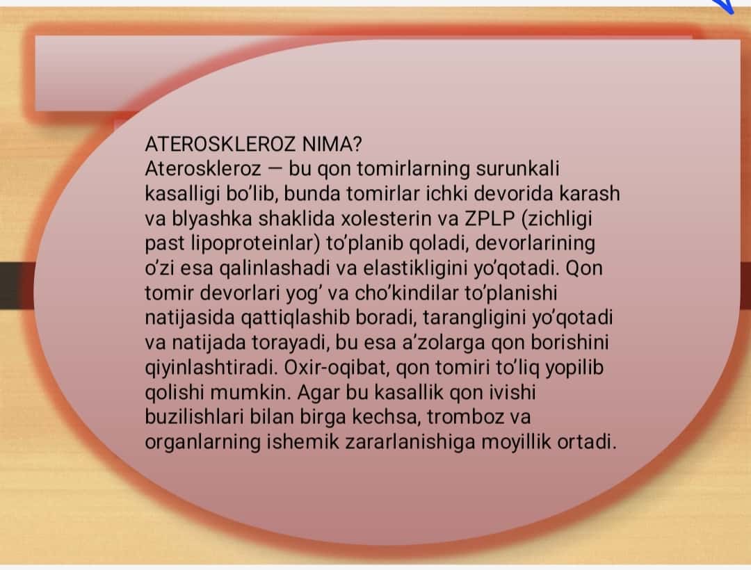 Aterasklerozning kelib chiqish mexanizmi