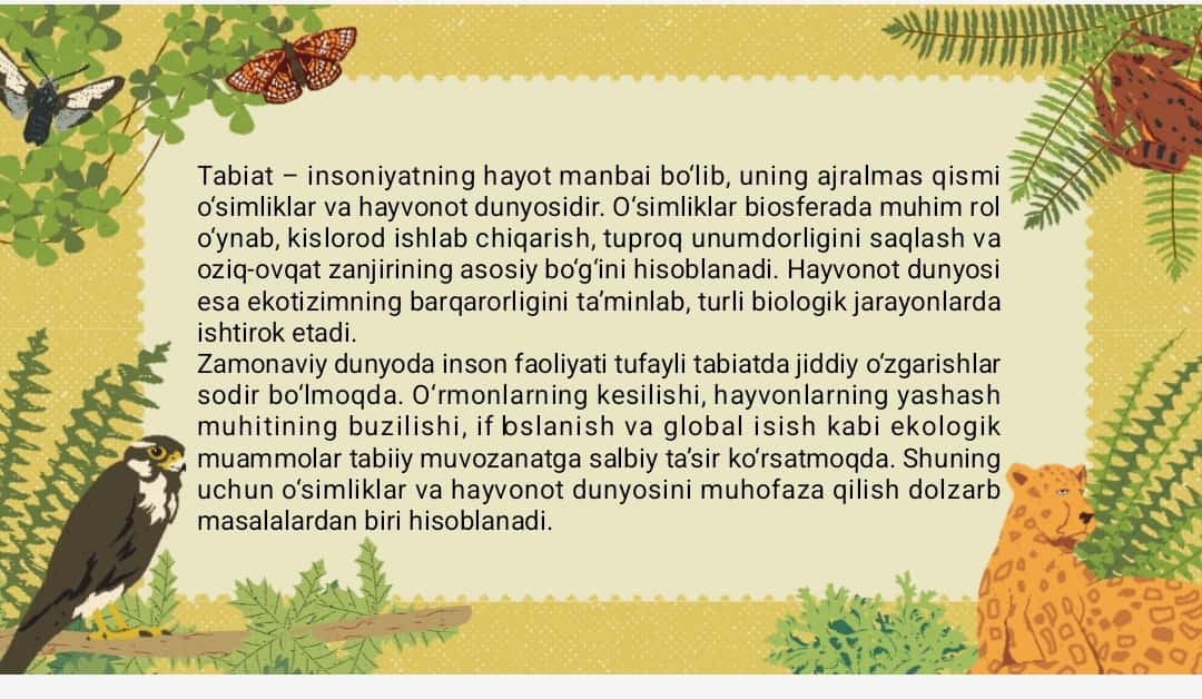 Ob-havo va uning elementlari. Iqlim, uni hosil  qiluvchi omillar va iqlim mintaqalari