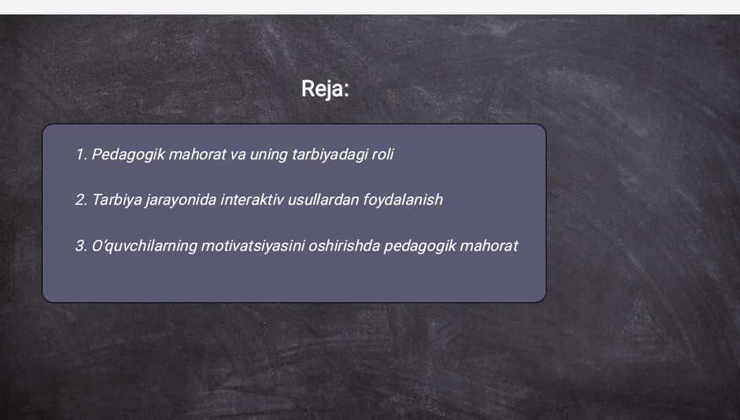 Tarbiya ishlarni amalga oshirishda pedagogik mahorat