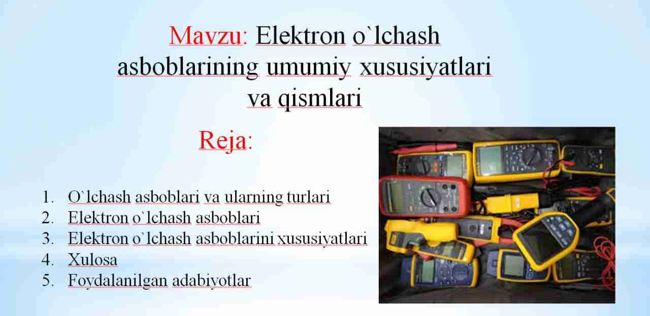 Elektron o`lchash asboblari