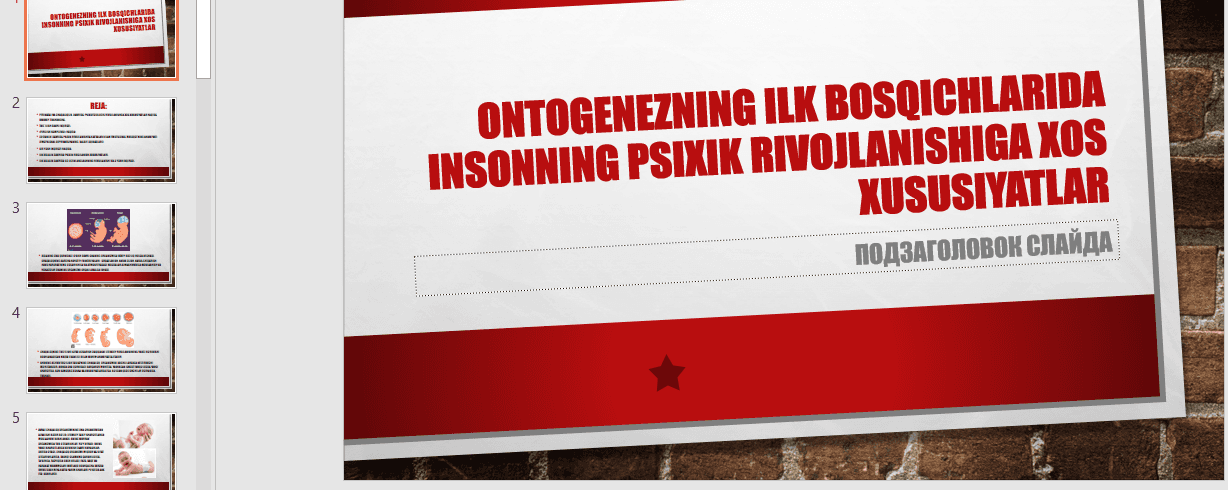 Ontogenezning ilk bosqichlarida insonning psixik rivojlanishiga xos xususiyatlar