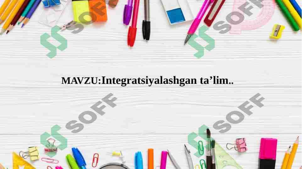 Integratsiyalashgan taʼlim