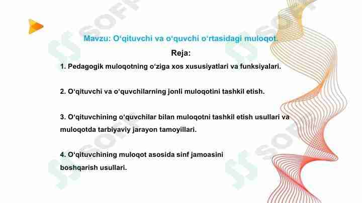 O‘qituvchi va o‘quvchi o‘rtasidagi muloqot