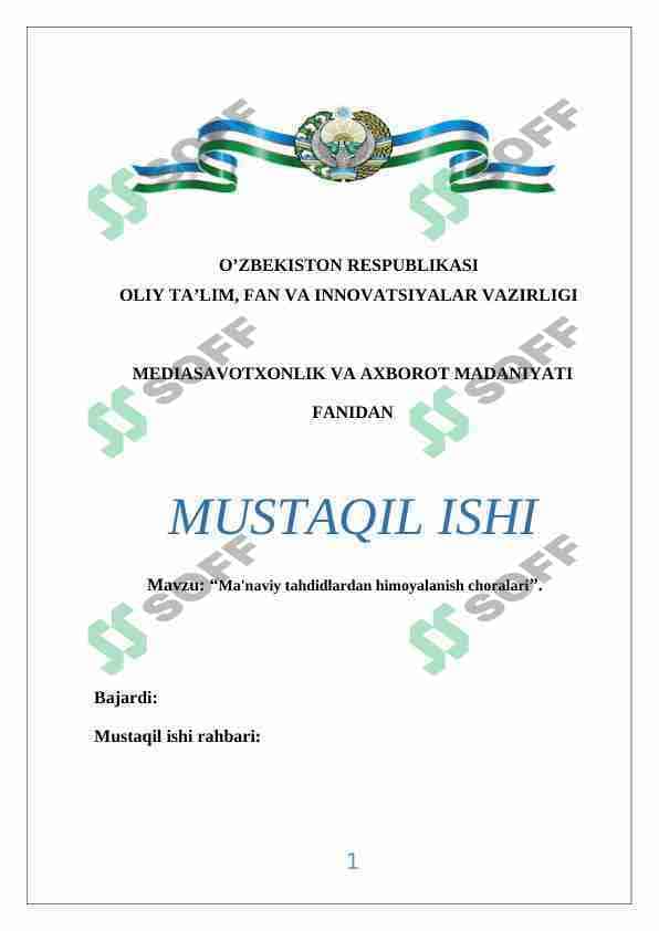 Ma'naviy tahdidlardan himoyalanish choralari