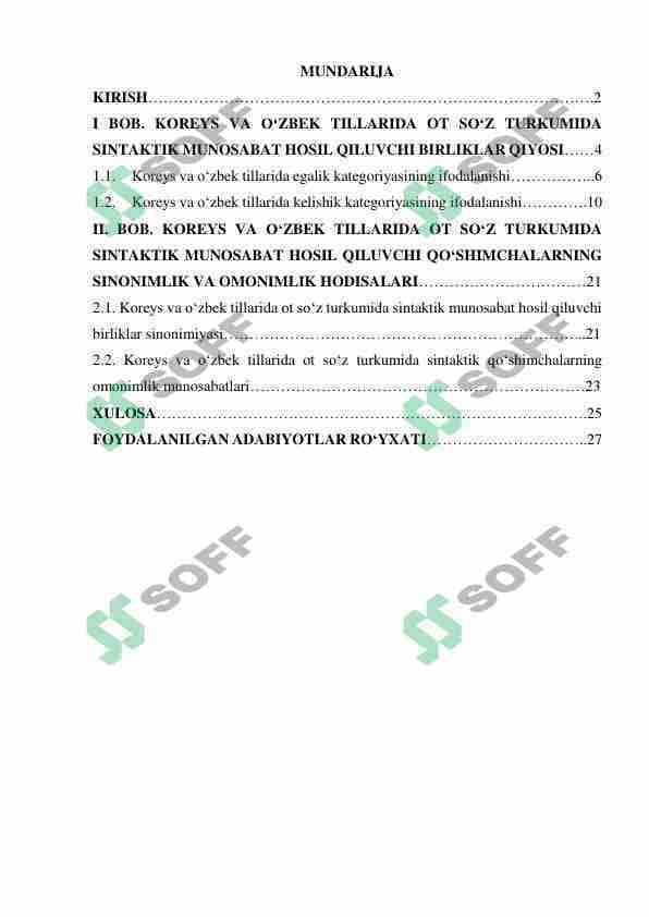 Koreys va o'zbek tillarida ot so'z turkumiga oid sintaktik munosabat hosil qiluvchi grammatik birliklarning qiyosi