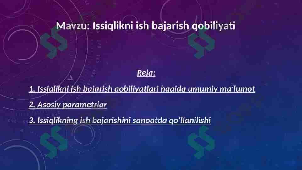 Issiqlikni ish bajarish qobiliyati