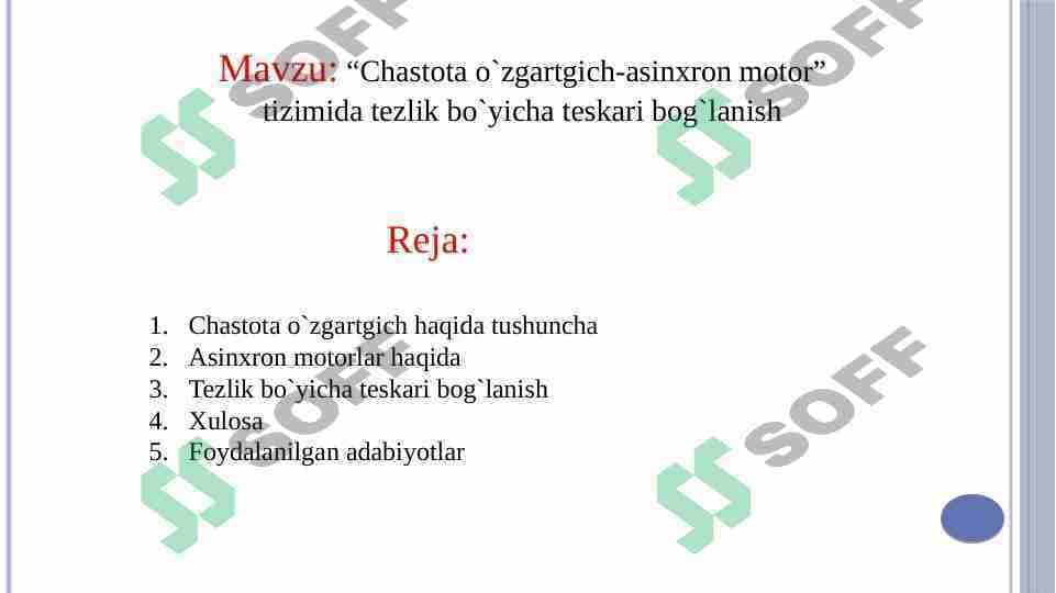 CHastota o`zgartgich asinxron mator