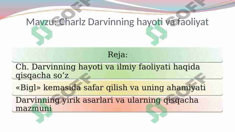 Charlz Darvinning hayoti va faoliyat