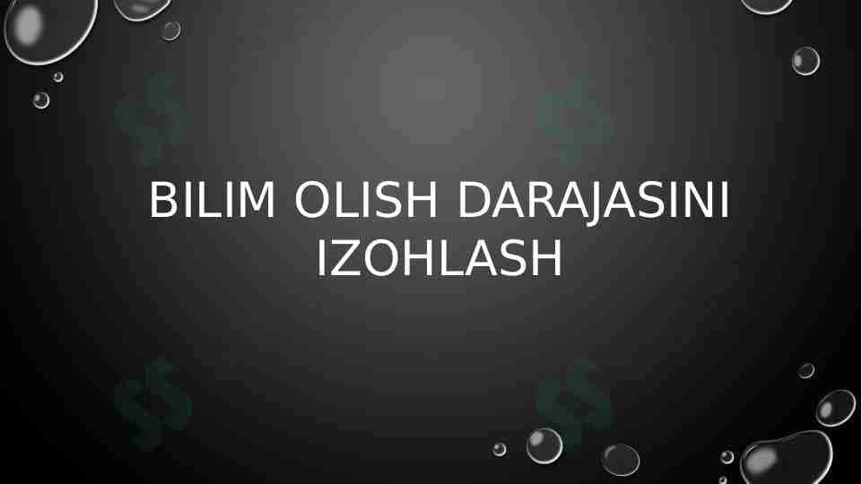 Bilim olish darajasini izohlash