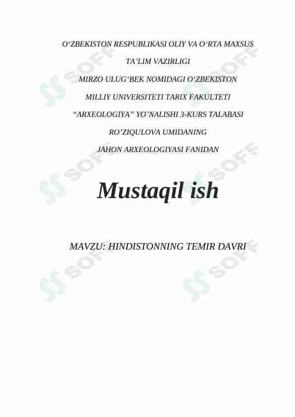 HINDISTONNING TEMIR DAVRI