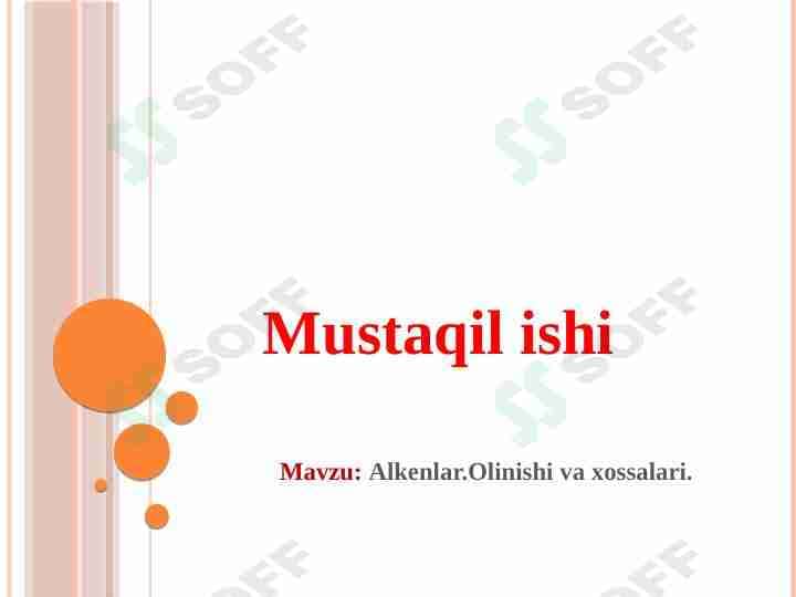Alkenlarning olinishi.