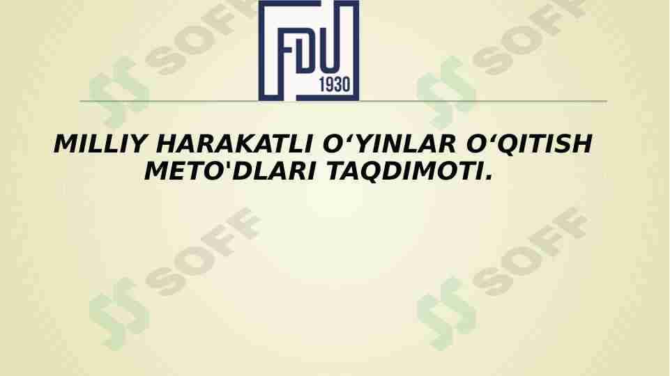Milliy harakatli òyinlarni o'qitish metodlari.