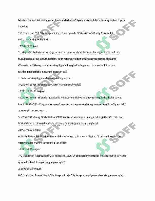 markaziy osiyo xalqlar tarixidan test