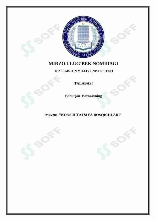 KONSULTATSIYA BOSQICHLARI