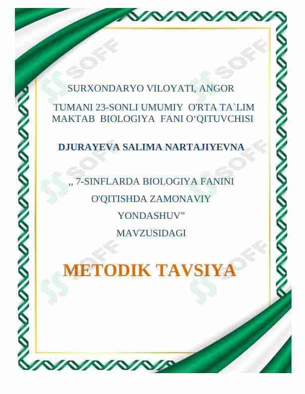 Metodik tavsiya