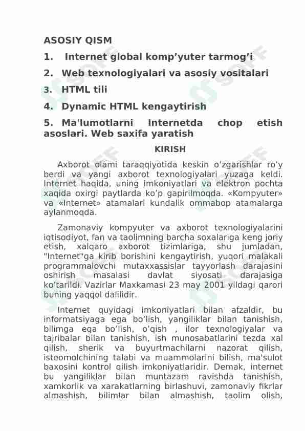 Internet global tarmog`i