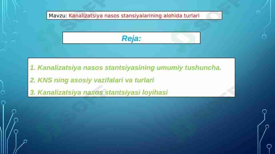 Kanalizatsiya nasos stansiyalarining alohida turlari