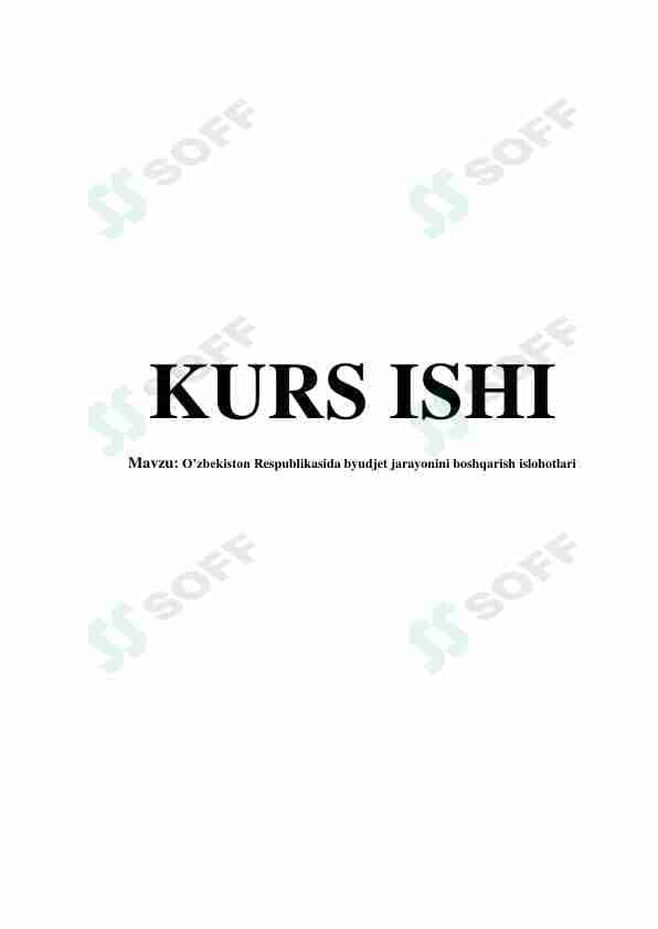 O'zbekiston Respublikasida byudjet jarayonini boshqarish islohotlari